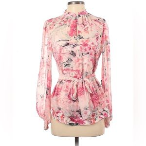 WHBM - Two-Piece Floral Convertible Blouse w/ Tie-Neck Option